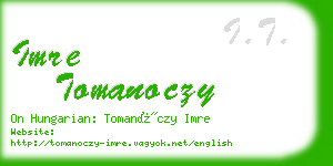 imre tomanoczy business card